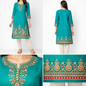 Green Blush Grace Embroidered Kurti